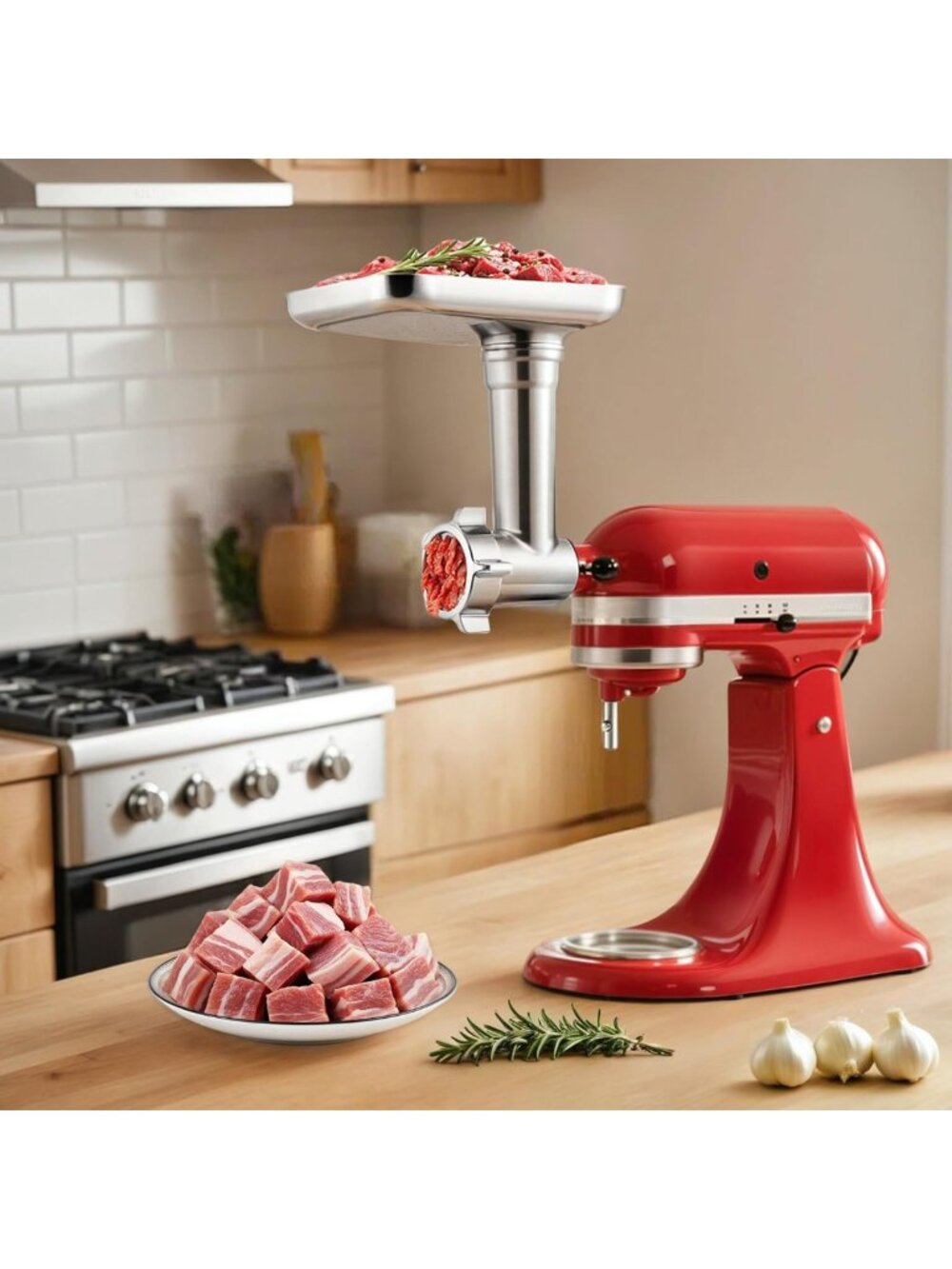 Versatile Metal Meat Grinder Attachment for Kitchen Mixers | Sausage Stuffer - Picture 7 of 7